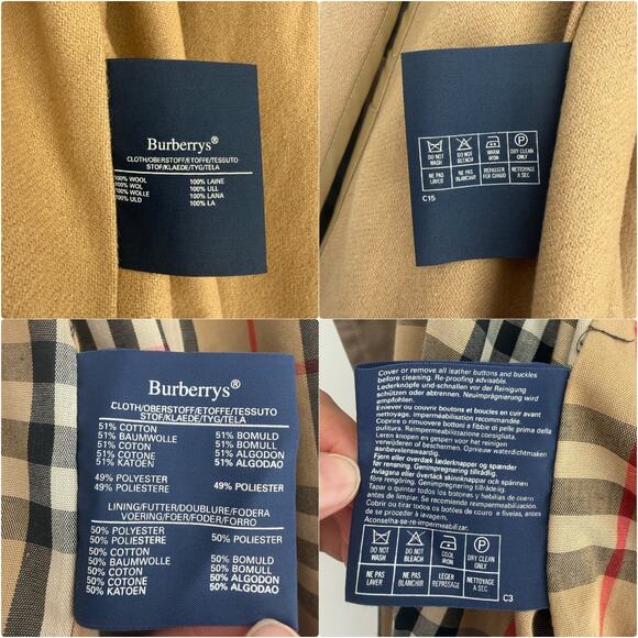 Burberry Vintage Trench Coat Men 44R Khaki Nova Check Wool Liner Belted Heritage - Picture 12 of 16